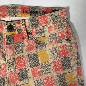 Blank NYC Red Yellow Graphic Print Skinny Jeans 26
